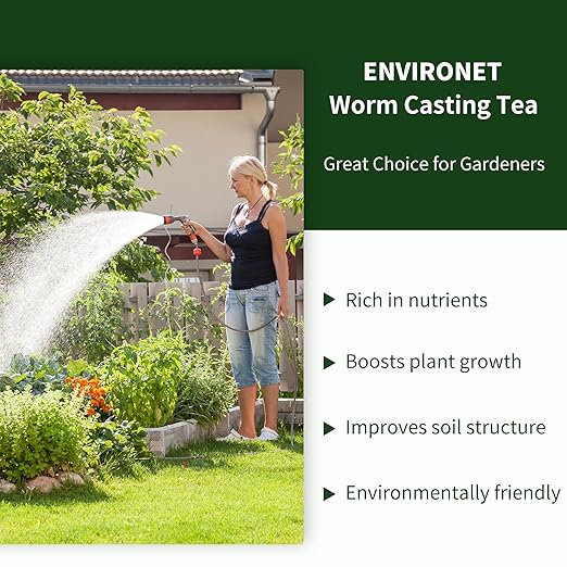 The Environet Worm Tea for Gardening Nuritish Fertilizer for Vegetables Flowers and Herbs (32 oz (1 Quart))