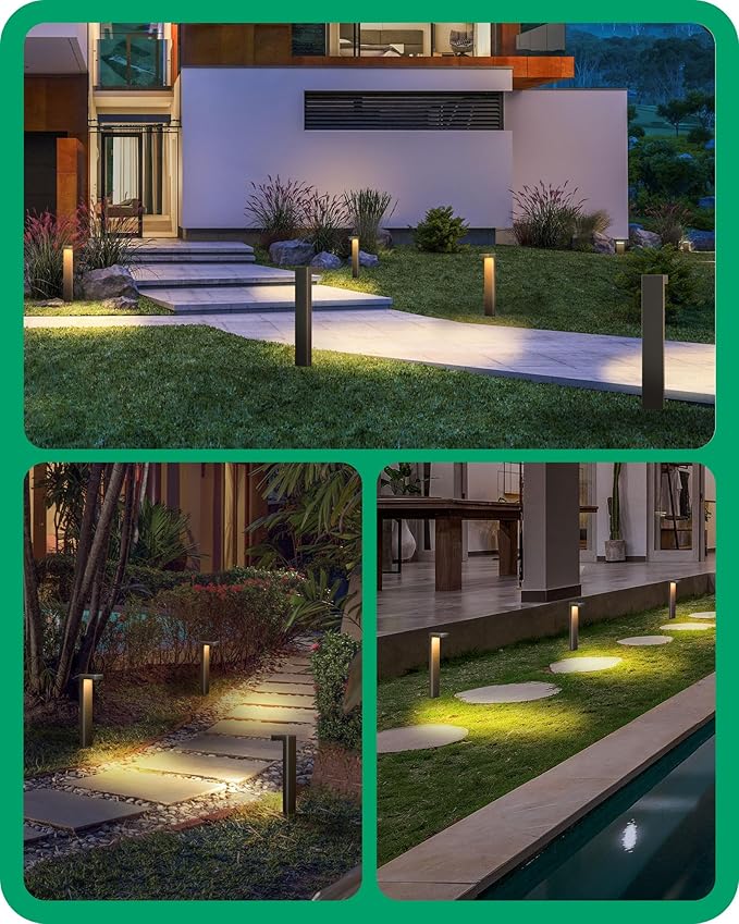 EDISHINE 6 Pack Low Voltage Pathway Lights &amp 8 Pack Landscape Spotlights