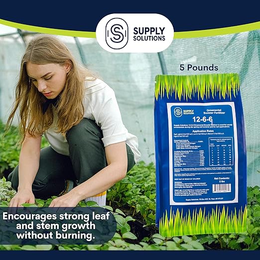 Supply Solutions 12-6-6 Ornamental Booster Fertilizer - Plant Food Topdress on Foliage Nurseries and Landscapes - Controlled Release NPK Plant Fertilizer with Macro and Micro Nutrients (5lbs)