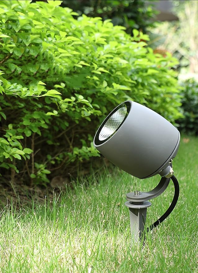 Kiven IP65 Waterproof LED Landscape Clamp Light LED Decorative Spotlight Lamp with Plug-in Cord and Timer for Indoor Outdoor Yard Garden Step Statue LED Lawn Light (10W Warm White)