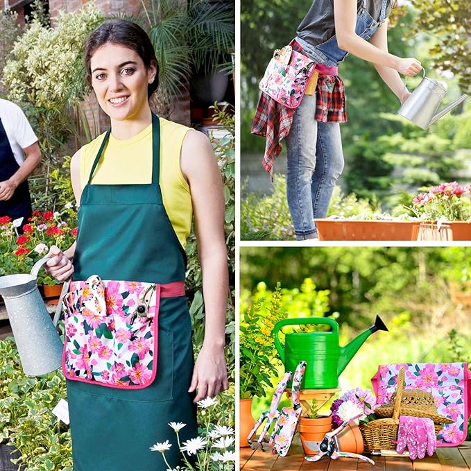 Gardening Gifts for Women3 PCS Floral Print Gardening Tools Pink Include Hand RakePruner and Trowel Pink Exquisite Packaging Garden Gifts for Mom and Ladies