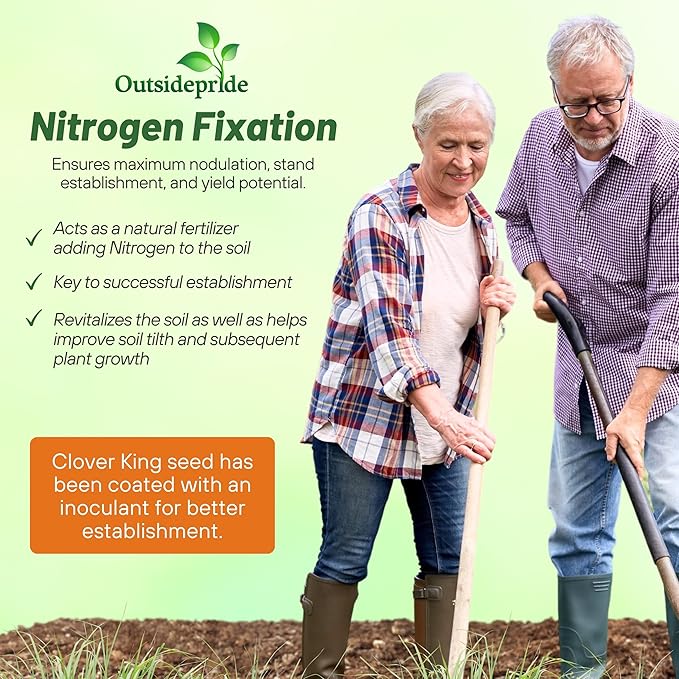 Outsidepride Perennial Clover King Seed Mix - 20 lbs Nitrocoated Inoculated Heat &amp Cold Tolerant Alfalfa-Enhanced Food Plot Seeds for Deer &amp Wildlife Ideal for Spring Summer &amp Winter