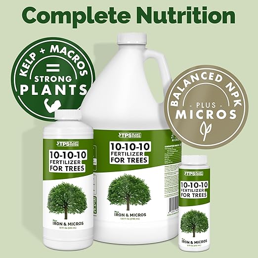 Liquid 10-10-10 Fertilizer for Trees and Shrubs – Balanced NPK Plus Iron and Micros for Stronger Growth and Healthy Roots 1 Gallon