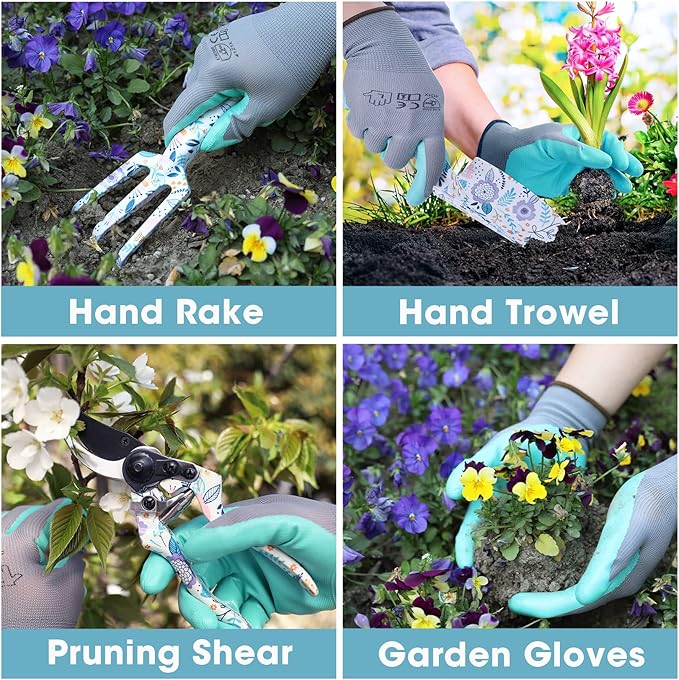 WORKPRO Aluminum Garden Tool Set and FLISSA Fixed Blade Knife