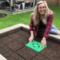 Seeding Square - Patented Seed and Seedling Spacer Tool for Bigger Harvests Organized Plants &amp Fewer Weeds – Color-Coded Gardening Template with Dibber Seed Spoon Ruler &amp Planting Guide