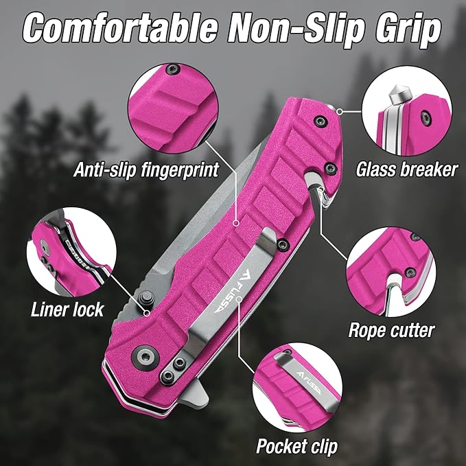 WORKPRO 5PCS Garden Tool Set and FLISSA Folding Pocket Knife