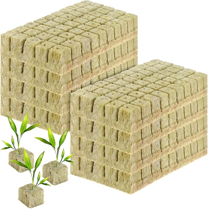 400Pcs 1inch Rockwool Cubes for Hydroponic Rockwool Grow Cubes Starter Plugs for Seed Starter Soilless Cultivation Hydroponics Soilless Culture Plant Propagation Cuttings