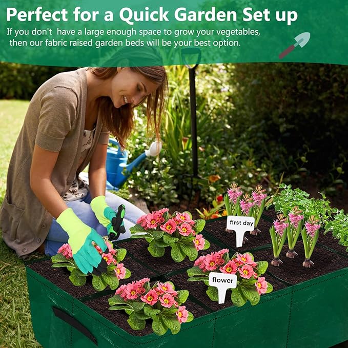 Caffox 2 Pack Fabric Raised Garden Bed 4x2x0.8ft Plant Grow Bags for Flowers and Vegetables 94 Gallon