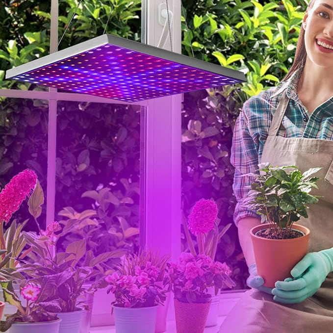 LED Grow Light Full Spectrum Hanging 225 LEDs Plant Grow Lamp Indoor Grow Light for Greenhouse Succulents Seedlings Plants Veg and Flower（15W LEDs）