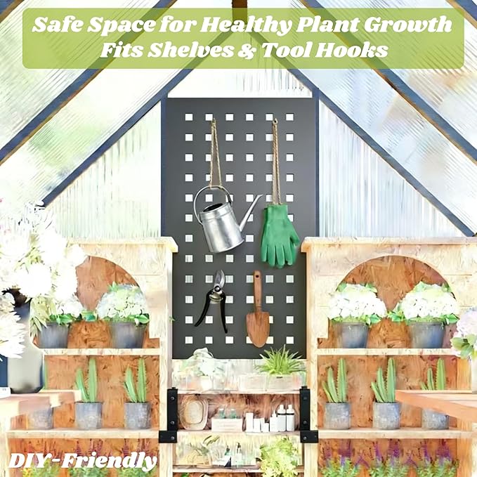 6 x 4 FT Greenhouse for Outdoors Polycarbonate Greenhouse with Quick Setup Structure and Roof Vent Aluminum Large Walk-in Green House for Outside Garden Backyard Charcoal Black