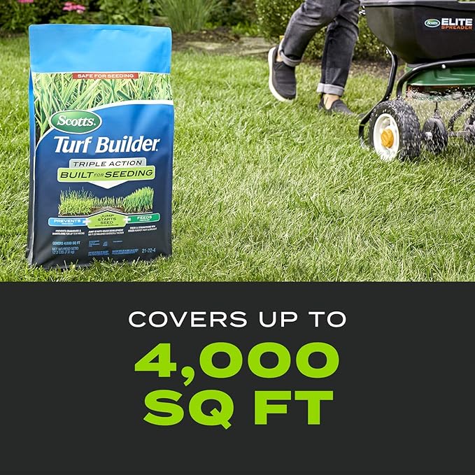 Scotts Turf Builder Triple Action Built For Seeding Weed Preventer and Fertilizer for New Lawns 4000 sq. ft. 17.2 lbs.
