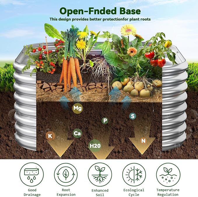 4 Pack 3x3FT Raised Beds for Gardening Corrugated Galvanized Steel Raised Garden Bed Outdoor Metal Above Ground Garden Bed for Vegetables and Flowers-3x3FTx10Inch