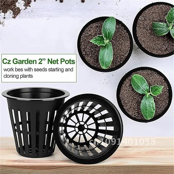 Net Pots for Hydroponics 40PCS 3 Inch Black Hydroponic Net Pots - Wide Lip Slotted Mesh (Orchid Growing/Soilless Use)