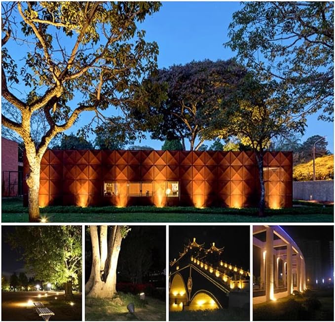 Ground LED Landscape Lights - Recessed LED Spotlights 24V Outdoor Buried Lights Ground Spotlight IP67 LED Outdoor Waterproof Embedded Floor Lamp Lawn GardenWhite-12w(24V)