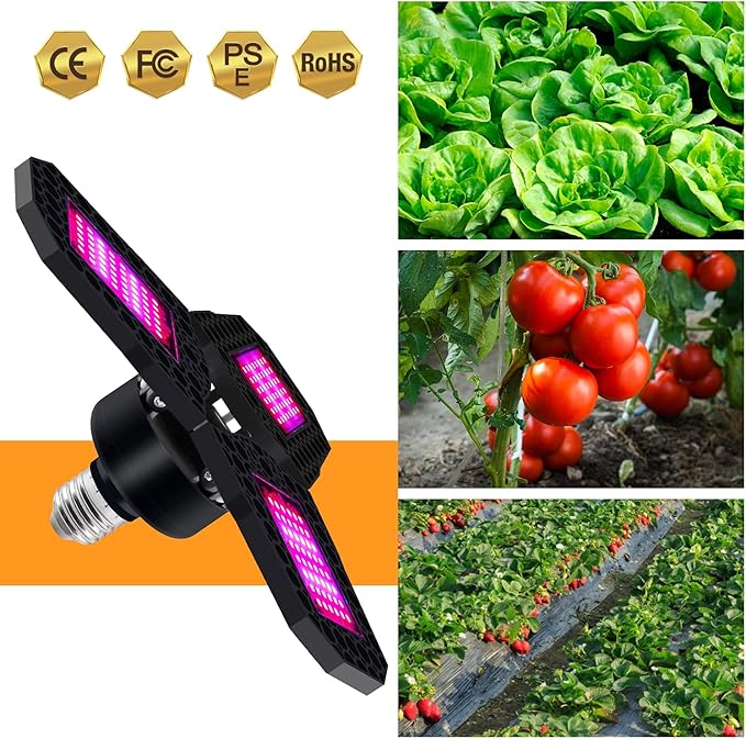 Foldable LED Grow Light Adjustable Phyto Lamp E27 Base Deformation Plant Lamp for Indoor Greenhouse Seedling Flower126leds