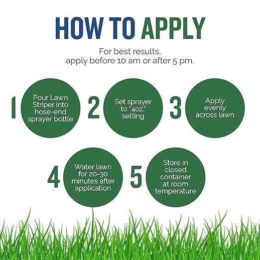 Turf Titan Lawn Striper Hose End – Iron &amp Nitrogen Fertilizer to Promote Dark-Green Stripe-Defined Turfs – Kids &amp Pet Safe Natural Lawn Fertilizer – Green Grass Solution – 6000 Sq Ft (32 oz