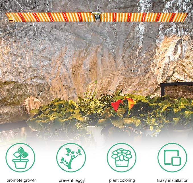 Plant Growing Lamp 180° Foldable Full Spectrum Grow Light with 624 LEDs Greenhouse Light for Indoor Plants Seedlings Hydroponics