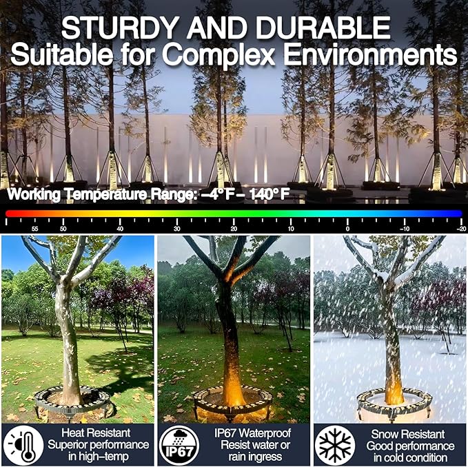 Outdoor Ring Tree LightDC24V LED Tree Landscape Spotlight 3000K Warm WhiteIP67 WaterproofSuitable for Palm Tree Lights 、Yard、Garden、 6Pack (Not Include DC24V Transformer)