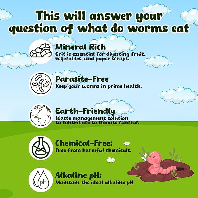 Worm Food for Nightcrawlers &amp Red Wigglers - Mineral Rich Earthworm Chow Nutrient Blend Food for Worms That Boosts Composting Efficiency and Promotes Healthy Worm Bins 3 Pound