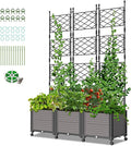 SUNYRISY Planter Box Privacy Screen with Wheels and Trellis Tomato Planter Boxes Vertical Garden Box for Climbing Vegetables and Flowers Raised Garden Bed for Indoor/Outdoor