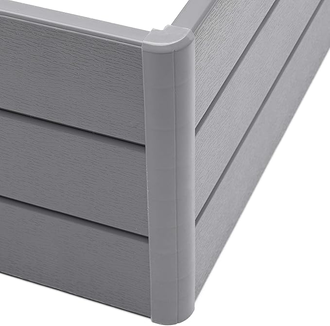 Nuvue Products Terrace Garden Box 44.5 L x 16.5 W x 11.5 H Polymer with Woodgrain Texture Dark Gray
