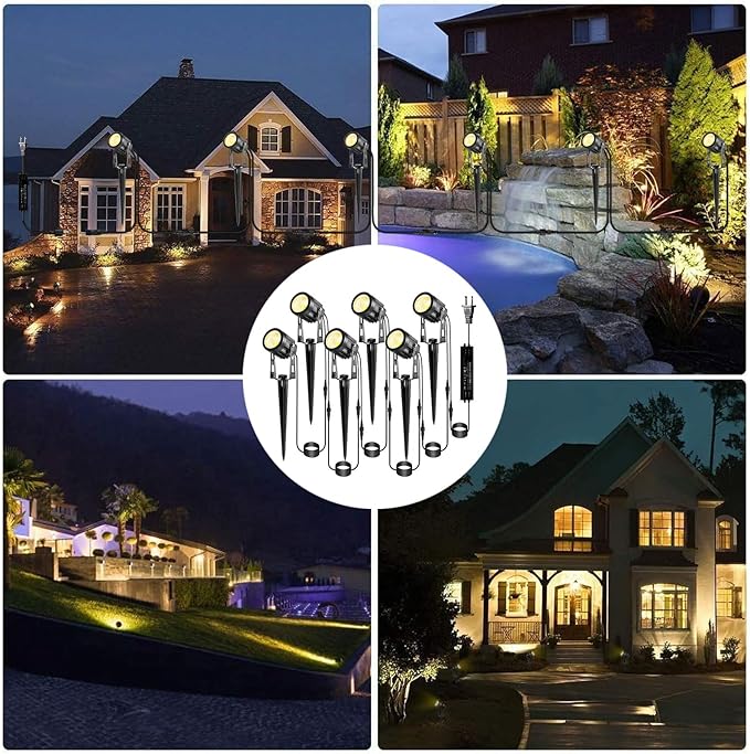 2 Pack Extension Lights Each with 3M/9.84ft Cables for Warm White Landscape Lights No Plug/Adapter