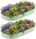 WORKPRO 2PK 8x4x1ft Outdoor Galvanized Raised Garden Bed Easy Assembly Planter Raised Beds for Vegetable Flowers Herbs Light Green