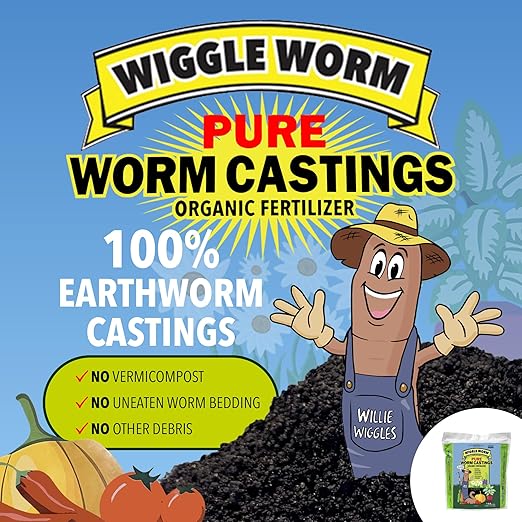 Fertilizer Combo Pack – 4.5lb Pure Worm Castings Fertilizer and Soil Amendment and 8oz Worm Casting Tea Concentrate for Indoor and Outdoor Gardening
