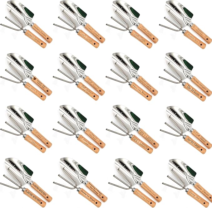 Personalized Garden Tool Set – Custom Engraved Garden Shovel &amp Trowel with Wooden Handle – Gardening Gifts Mom Dad – Mother’s Day Father’s Day Birthday Gift