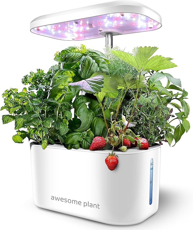 6Pro Hydroponics Growing System Kit (6 Pods) Indoor Garden Kit with 3L Watertank 3 Grow Modes and Quiet Pump Grow Herbs Lettuce Salad at Home Kit Adjustable Height Up to 13 White