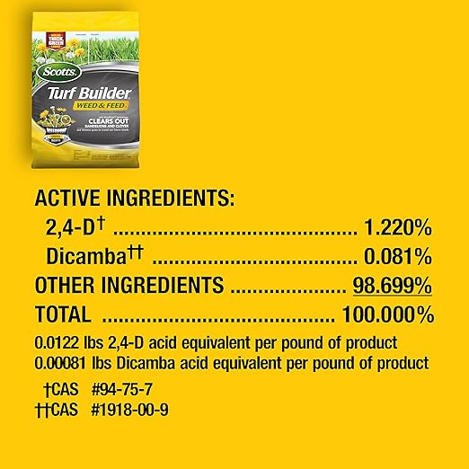 Scotts Turf Builder Weed and Feed5 - Weed Killer Plus Lawn Fertilizer Lawn Weed Killer Controls Dandelion and Clover Grass Fertilizer For Up To 12000 sq. ft. 33.95 lb.