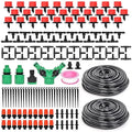 HOINCO 131FT Drip Irrigation System Kit 149 Pcs Automatic Irrigation Kit System Patio Misting Plant Watering System with 1/4 Inch Distribution Tubing Hose.