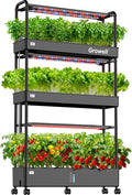 90-Pod Hydroponics Growing System Large Vertical Hydroponic Garden with Smart Full-Spectrum Grow Lights Auto Circulating Water Mobile Indoor Gardening System for Herbs Vegetables &amp Fruits