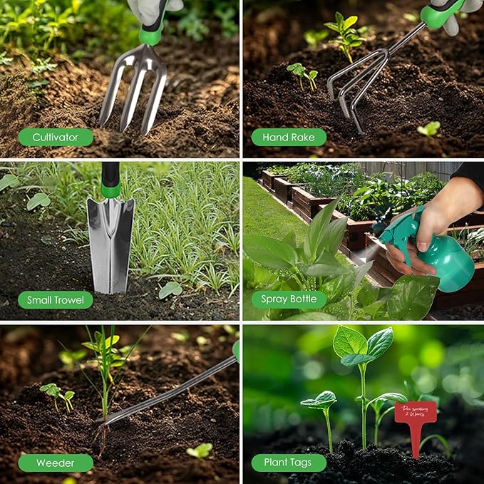Orientools Gardening Gifts for Women &amp Men Garden Tools Set Kit with Bag 11 Piece Gardening Hand Tools Allotment Gifts for Gardeners