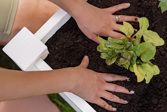 Vita Classic 4 Foot x 4 Foot x 11 inch White Vinyl Raised Modular Garden Bed White PVC BPA and Pthalate Free VT17108
