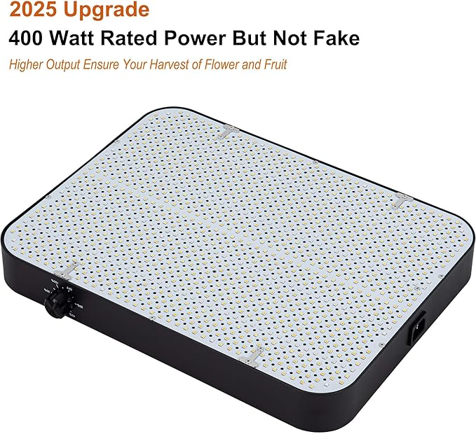 FECiDA 2026 Upgrade Professional LED Grow Light 400 Watts Actual Power 3x3 2x4 ft Grow Gent Light for All Growth Stages Higher Output Dimming Function Makes Greater Harvest and Saving Money