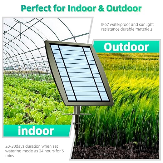 Solar Drip Irrigation System - Supports 20-30 Pots 12 Timing Modes - Drip Irrigation KitAutomatic Plant Garden Watering System for Outdoor PlantsGarden and Potted Plants