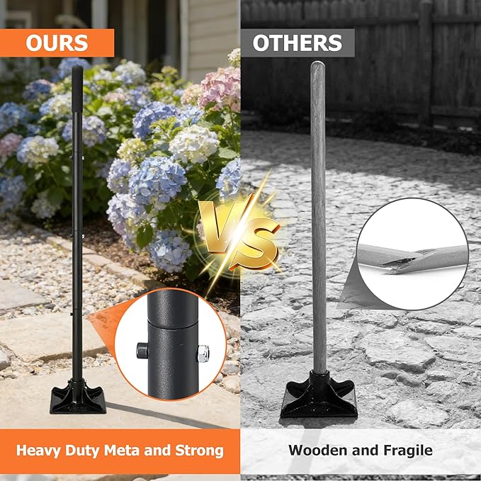 Tamper Tool 59 Inch Heavy Duty Metal Garden Tool for Leveling Soil GravelDriveway Garden YardLong Handle Tamper Tool with Comfortable Grip