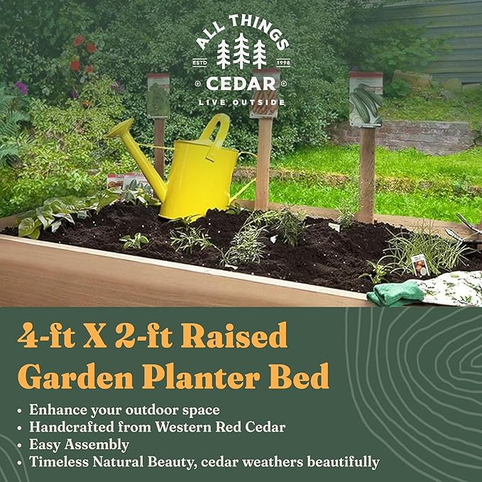 All Things Cedar 4-ft X 2-ft Raised Garden Planter Bed Western Red Cedar Build