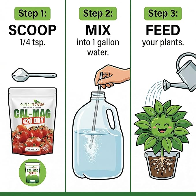 GS Plant Foods Cal-Mag 420 Dry Super Concentrate Makes 420 Gallons of Nutrient Solution 18 Ounces Calcium/Magnesium Fertilizer