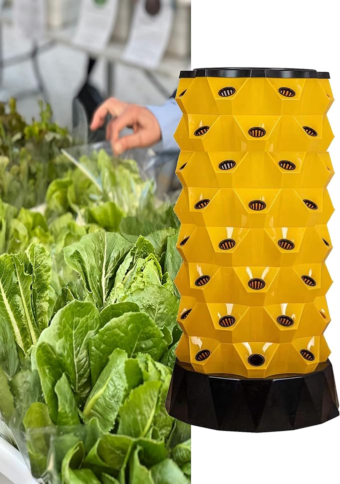 Hydroponics Growing SystemHydroponics Growing Sys Kit Hydroponics Tower with 48/64/80 Growing Points Vertical Hydroponic Tower Garden for Vegetables StrawberriesGreen-48holes