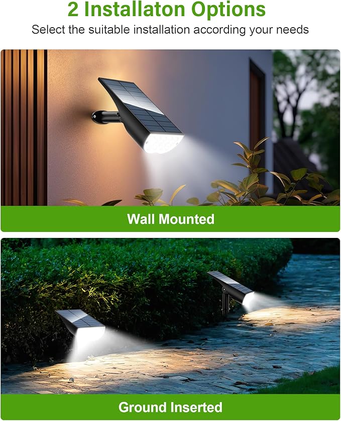 Solar Spot Lights Outdoor Solar Lights Outdoor Waterproof IP65 3 Brightness Modes Dusk to Dawn Landscape Spotlights for Yard Garden Pathway Tree Decoration Cool White 6 Pack