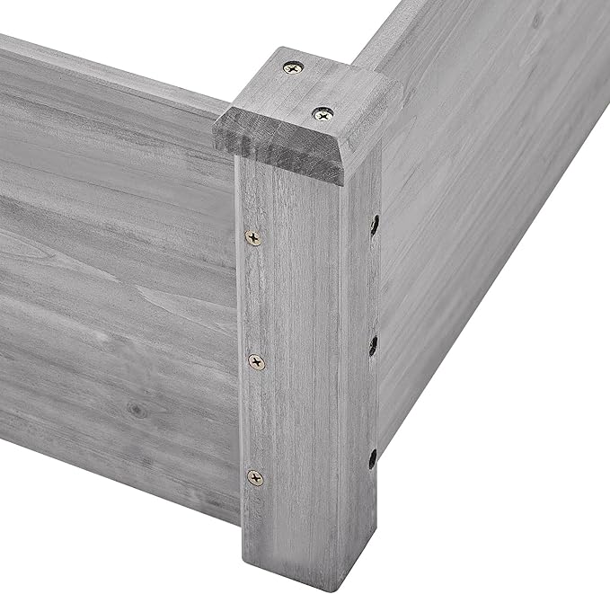 Yaheetech 8×4ft Wooden Horticulture Raised Garden Bed Divisible Elevated Planting Planter Box for Flowers/Vegetables/Herbs in Backyard/Patio Outdoor 93 x 48 x 10in Gray
