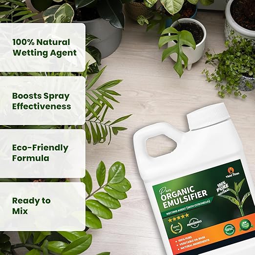 Pure Organic Emulsifier with Citronella - 100% Natural Wetting Agent for Enhanced Plant Absorption Eco-Friendly Formula (32 oz)