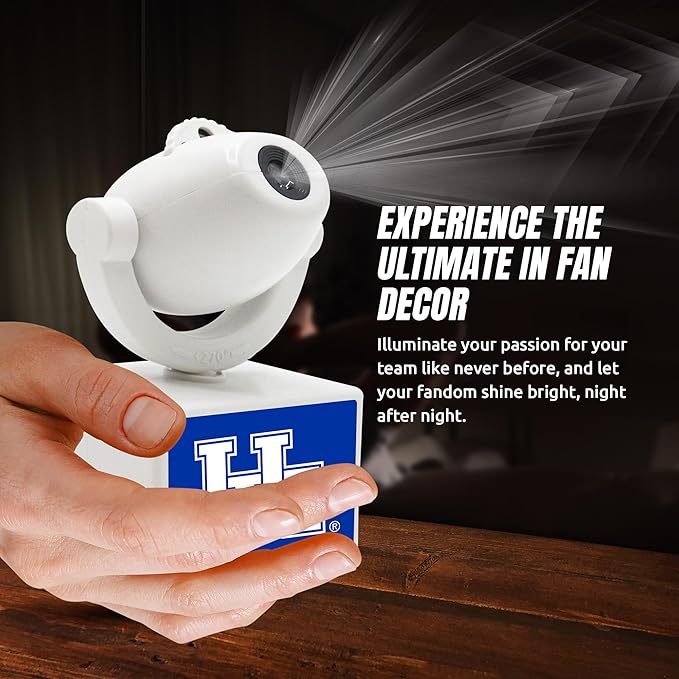 Sporticulture NCAA American Football Kentucky (UK) - Adjustable Led Mini Spotlight Projector with 6 Team Logo Designs - Portable &amp Rechargeable Spotlight - Battery-Operated - 4.375” x 3.125”