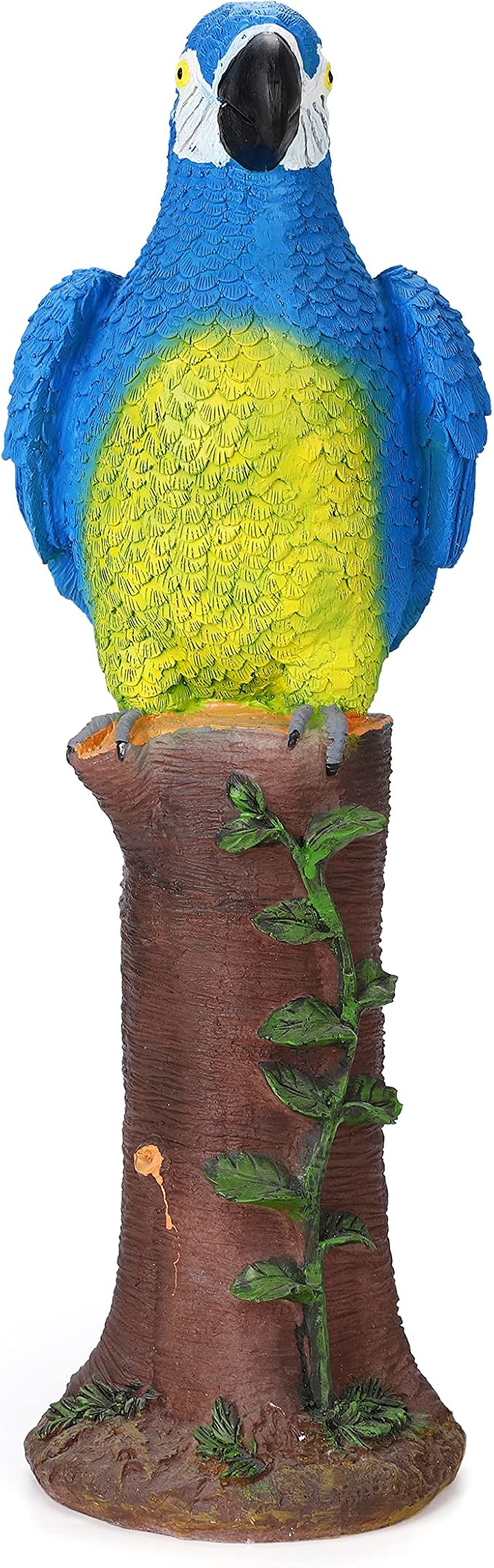 Techko Decorative Blue Parrot Outdoor Garden Statue Waterproof Solar LED Spotlight Tropical Tiki Decor
