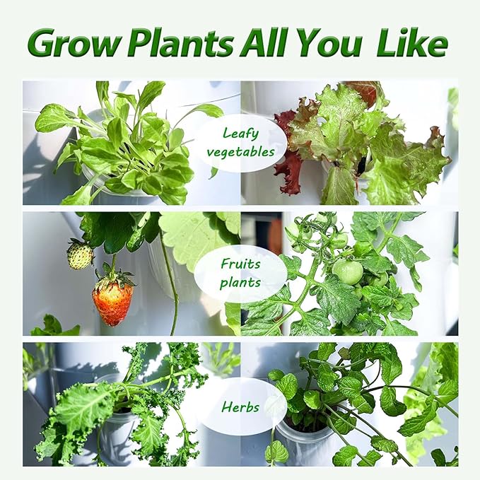 5.25ft Tall Hydroponics Growing System Tower 9 Layers 36 Plant Spots Hydroponics Growing System Kit Tower Vertical Hydroponic Tower for Indoor &amp Outdoor Space-Saving