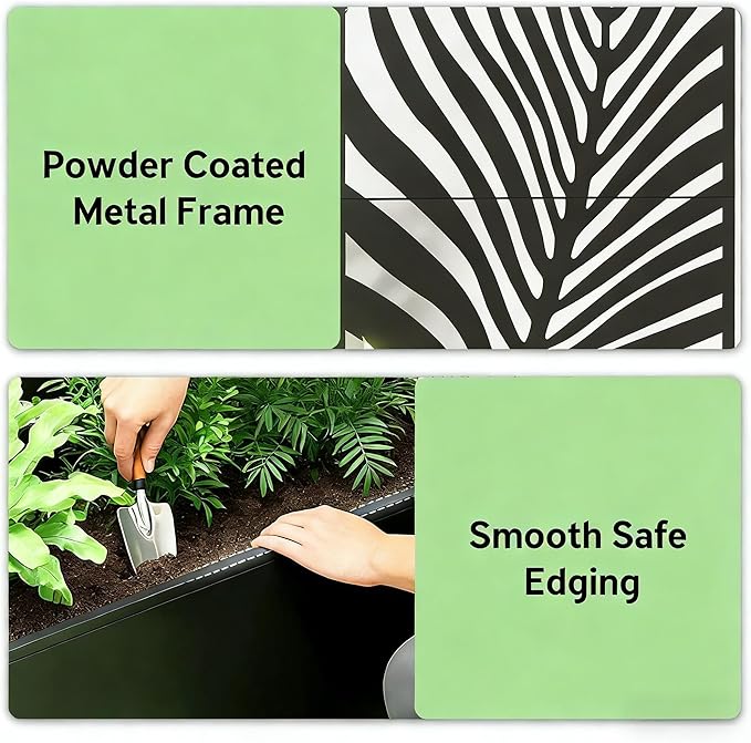 Industrial-Grade Outdoor Planter Box Permanent Metal Raised Bed That Won’t Rot or Warp - Low-Maintenance Large Garden Bed for Landscaping Lasts for Seasons with Modern Curb Appeal