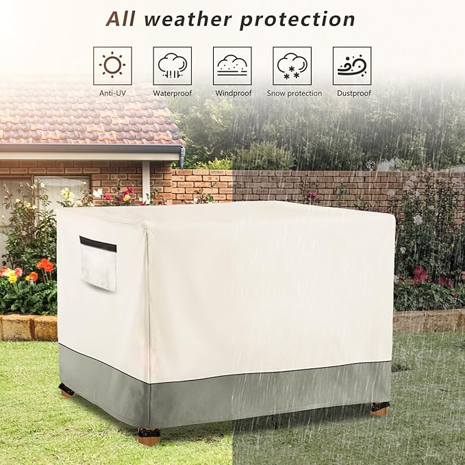 Outdoor Raised Garden Bed CoverHeavy Duty 600D Waterproof Elevated Wood Planter Box Stand Cover for Winter48L x 24Wx 30H Inch(Beige &amp GreenCovers Only)