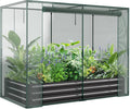 DoCred Crop Cage with Raised Garden Bed 72.8 x 37.4 x 59 Plant Protection Tent Garden Cages with Window 2 in 1 Galvanized Raised Garden Bed Kit and Mesh Cover for Garden Yard Lawn